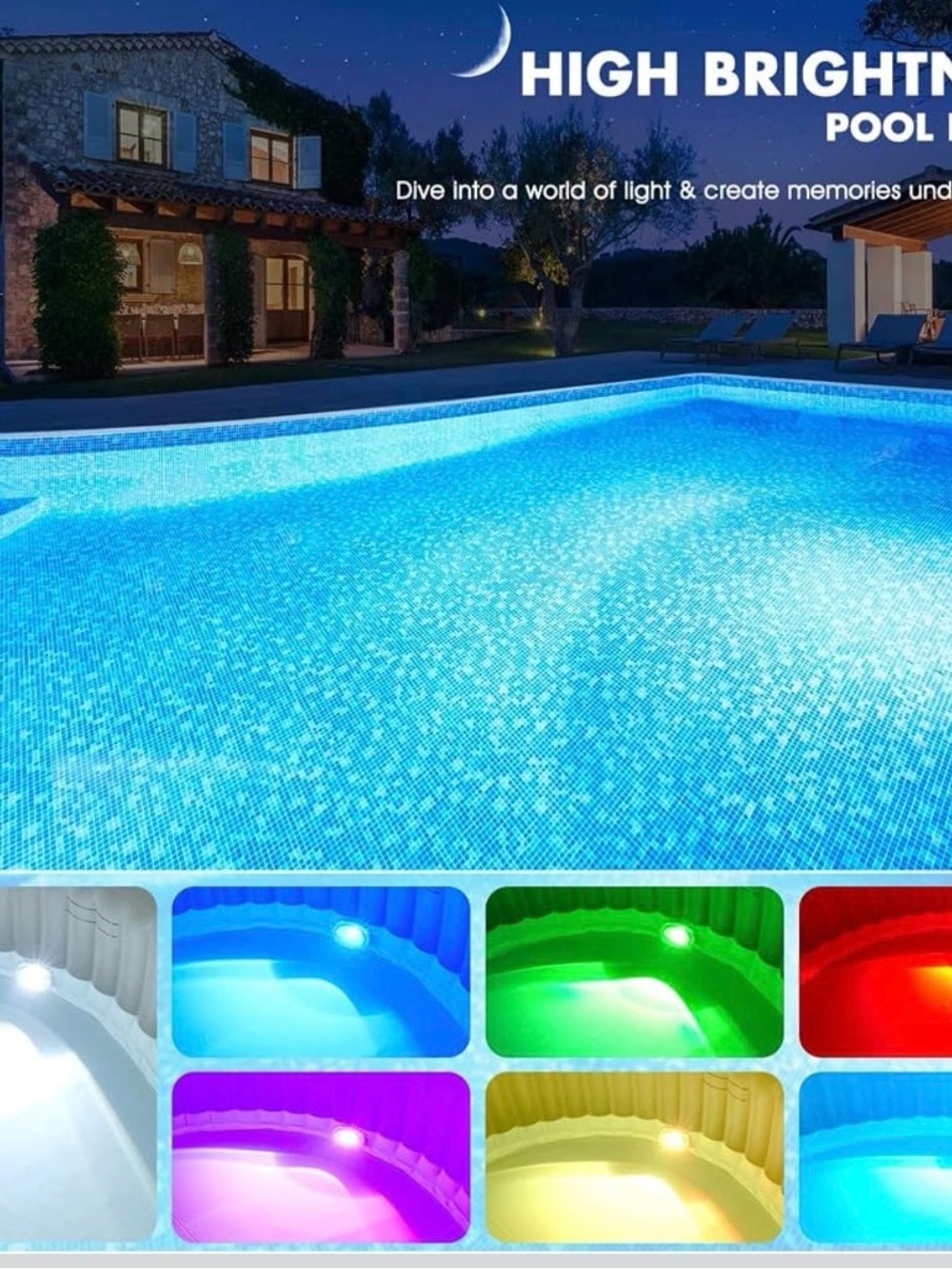 LED Pool Light with Remote Control - Multicolor - Picture 4 of 9